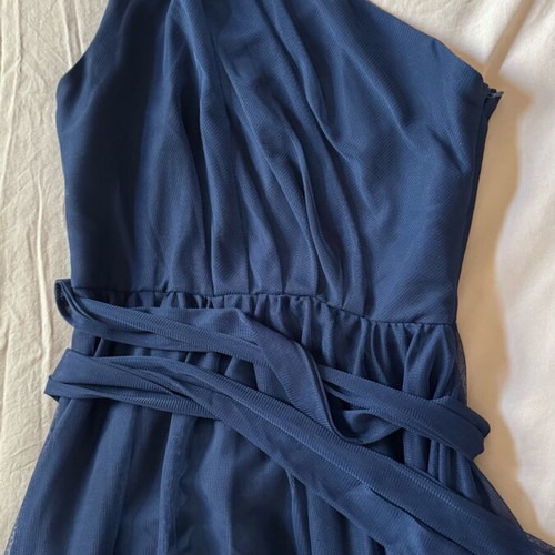 Maxi dress one shoulder navy blue medium like new