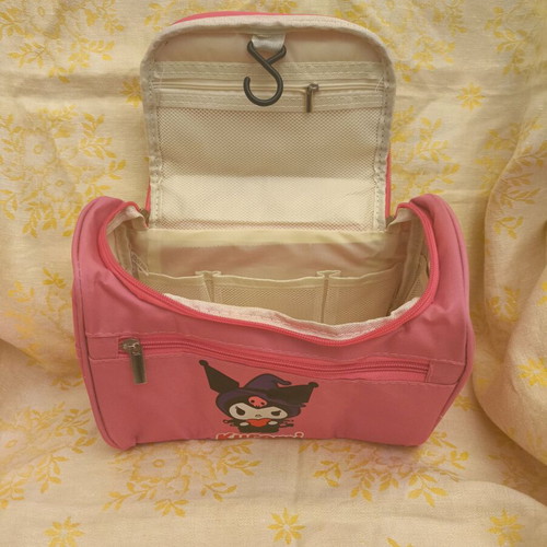 Kuromi Sanrio Hello Kitty Travel Cosmetic Bag new, pink with many compartments