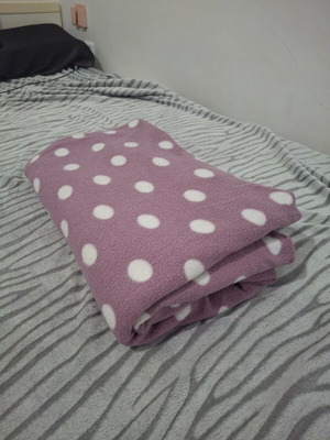 Polka dot quilt for single bed