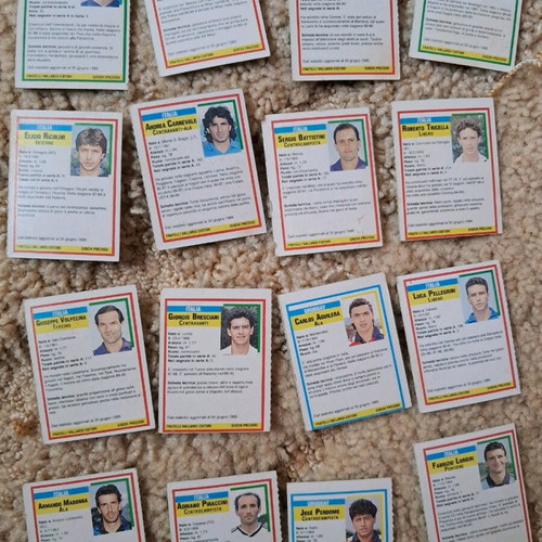 Italian football campionato used, pack of 16 mini Top Micro Card Calcio 1989-1990