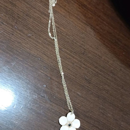 Silver gold-plated necklace with pendant flower 44 cm new Loisir