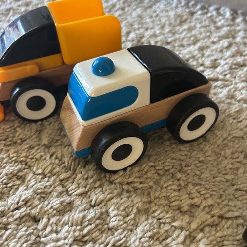 LILLABO IKEA wooden toy car set used