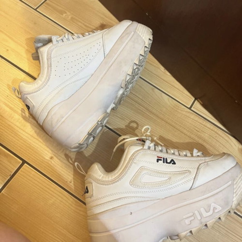 Fila Chunky Sneakers Size 40 Used, White Athletic Shoes