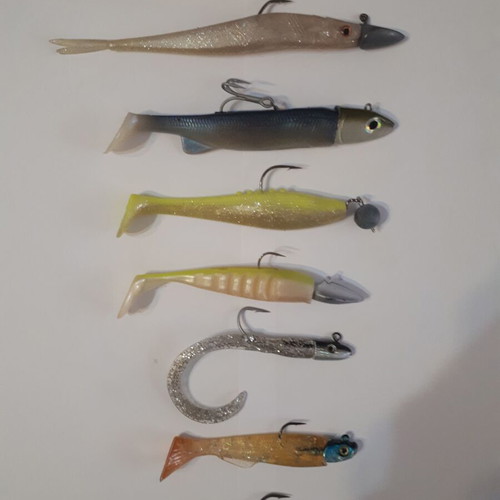 Fishing silicone lures new, pack of 8 pieces