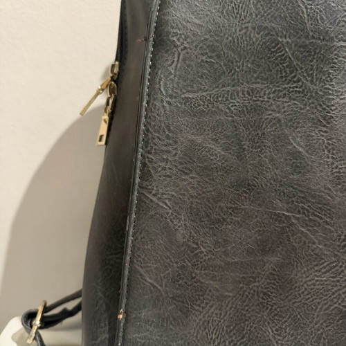 Women's backpack bag, grey mouse color, 2 outer pockets