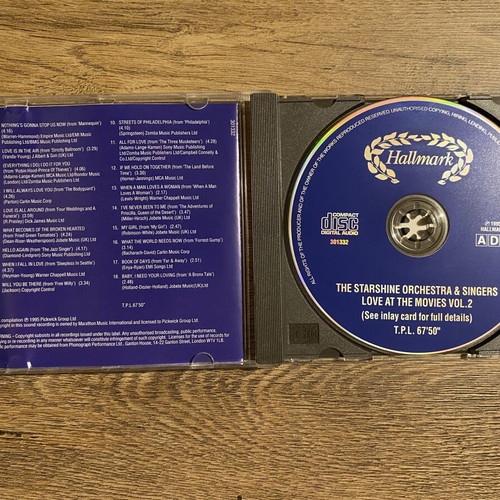 The Starshine Orchestra & Singers Love At The Movies Vol. 2 CD like new, pop