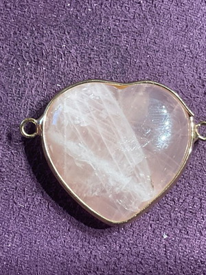 Rose quartz authentic stone heart-shaped pendant