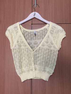 Stradivarius summer cardigan like new, butter yellow, size S