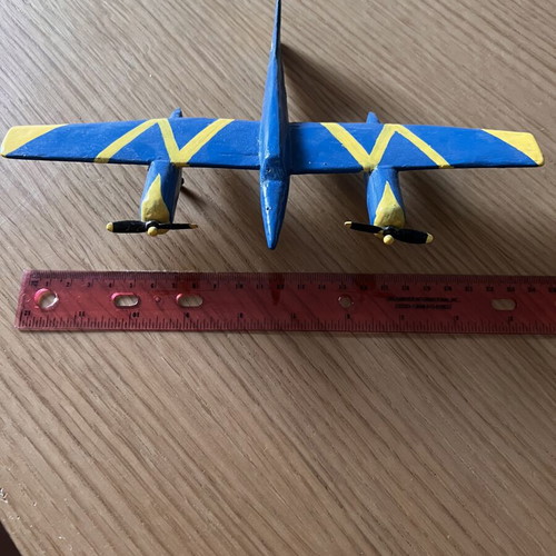 Wooden handmade airplanes used, hand-painted, collectible