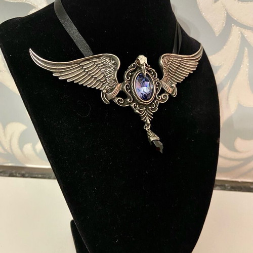 Alchemy Gothic necklace My Soul From The Shadow like new, purple and silver