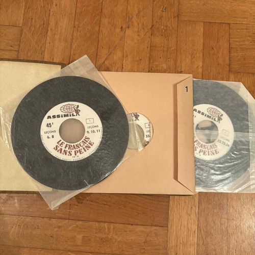 Language learning French records used, pack of 12, 45 rpm