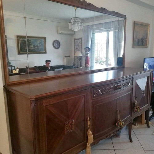 Walnut buffet with removable mirror like new
