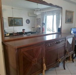 Walnut buffet with removable mirror like new