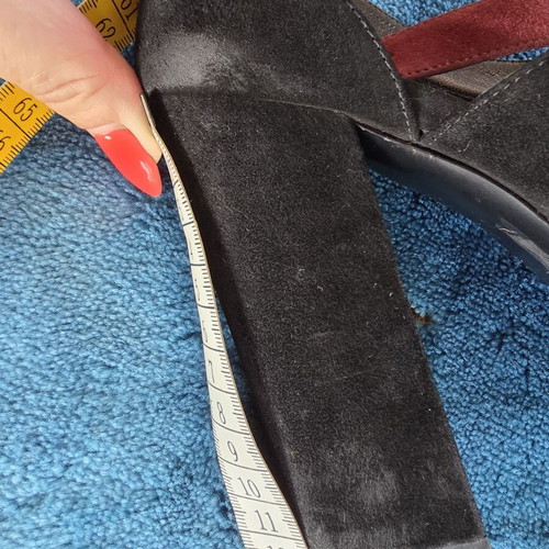 Miu Miu women's platform sandals used, black and red suede