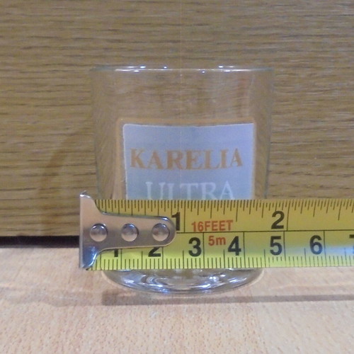 Karelia Ultra cigarettes set of two used promotional shot glasses