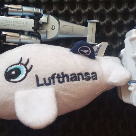 Mascot Lufthansa used with Polish bracelets and ceramic Panagia Tinos