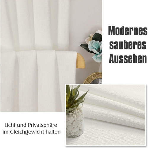 Simplebrand Sheer Curtains Cream 2 Pieces 140x137 cm New