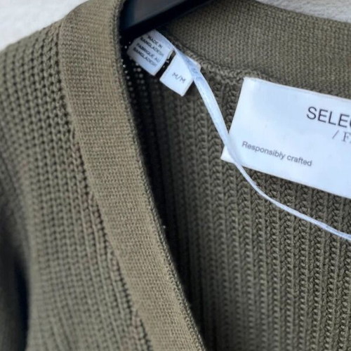 Selected khaki cardigan, comfortable, size M