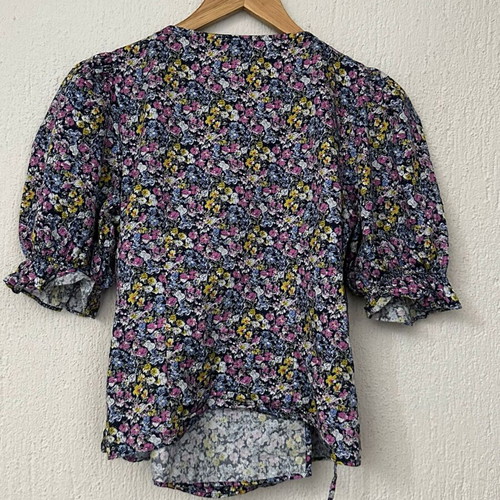 & Other Stories Floral Cotton Wrap Top M Like New