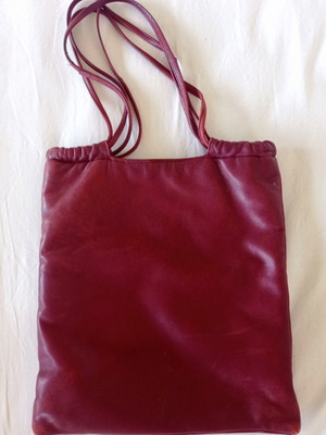 Shoulder bag burgundy used, faux leather large capacity