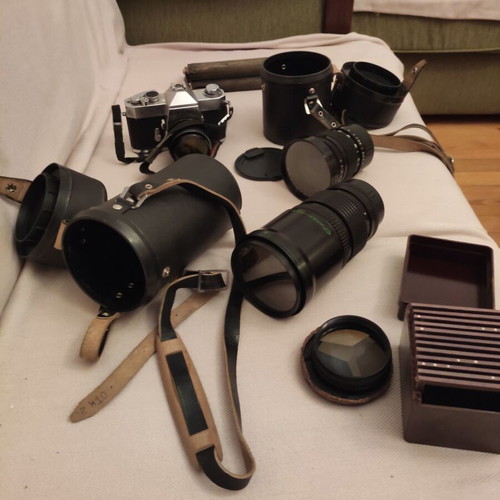 Yashica Japan Camera like new with Russian lenses and leather case