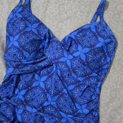 Blu4u blue one-piece swimsuit Large new