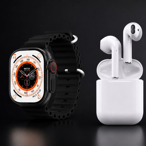 Ultra Smart Watch Series 8 M12 with wireless earbuds set