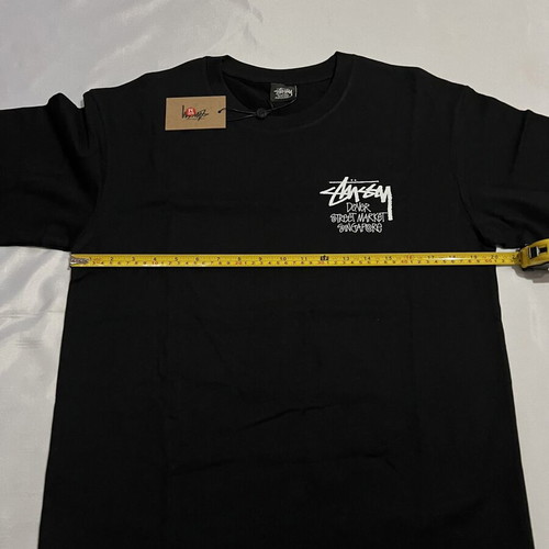 Stüssy Black T-Shirt with Dover Street Market Singapore Graphic, M