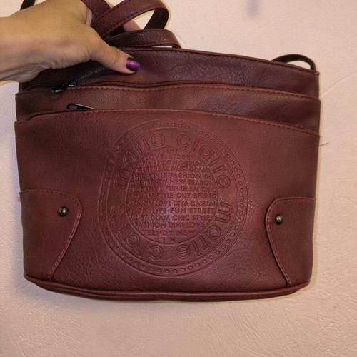 Burgundy shoulder bag new, large capacity