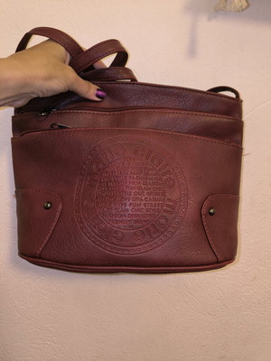 Burgundy shoulder bag new, large capacity