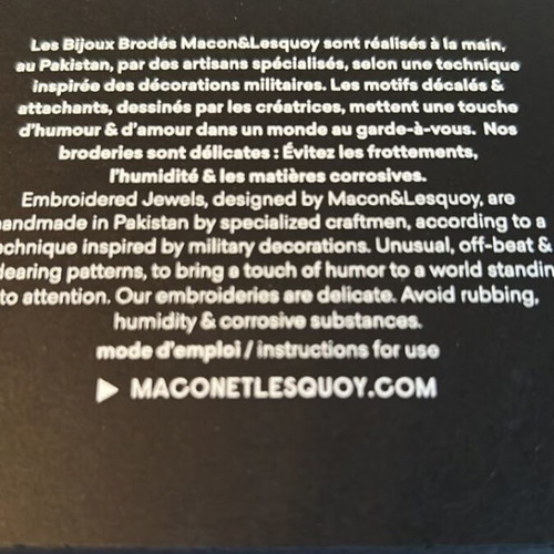 Macn et Lesquoy handmade pin brand new