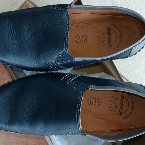 Boxer Air men's leather shoes size 42 new, grey and blue