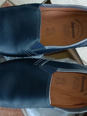 Boxer Air men's leather shoes size 42 new, grey and blue