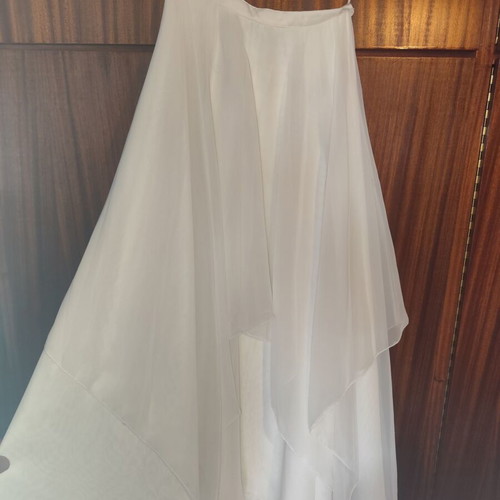 Handmade wedding dress like new, romantic, size S/M, cotton-silk
