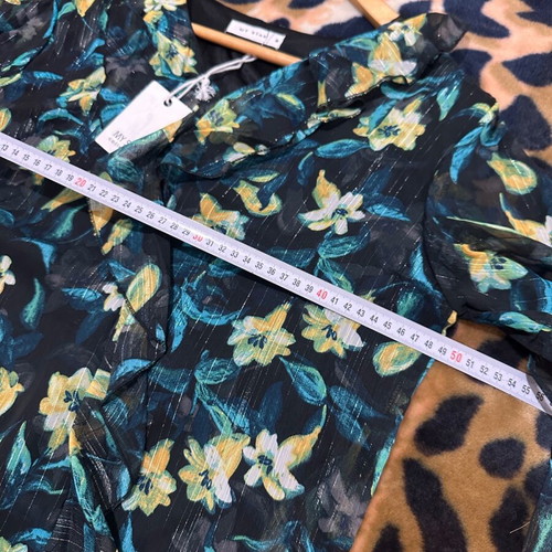 My Star Collection dress new, floral with ruffles and belt, size M