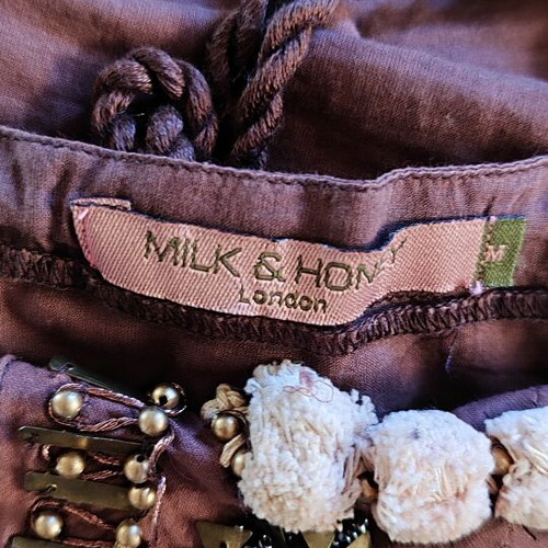 Boho Halter Top Milk & Honey London size M like new, brown with charms