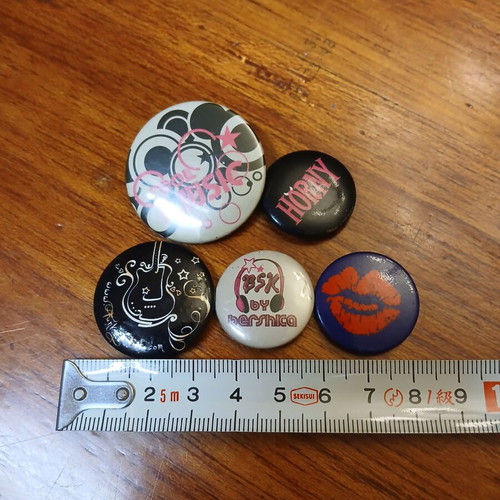 Pins set of 5 used, various designs