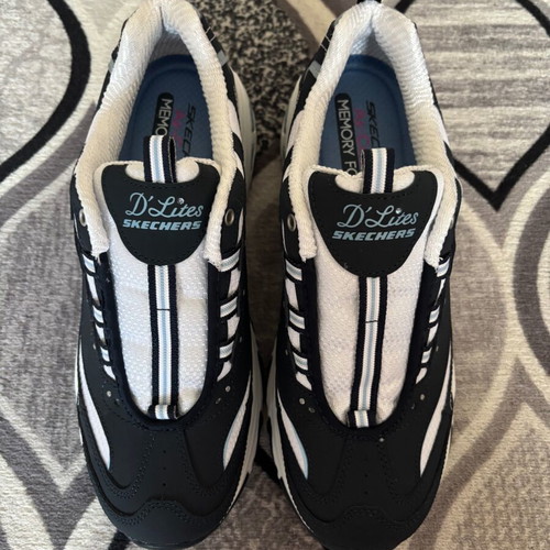 Skechers women's shoes like new, size 39, white and blue