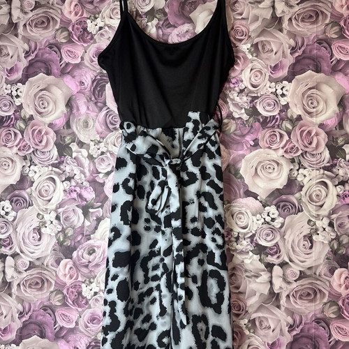Shein short dress with black top and leopard print, size S/36