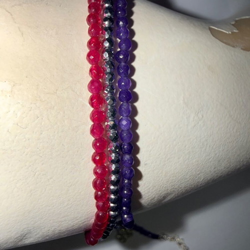 Gregio 3 Silver 925 Bracelets with Semi-Precious Stones New