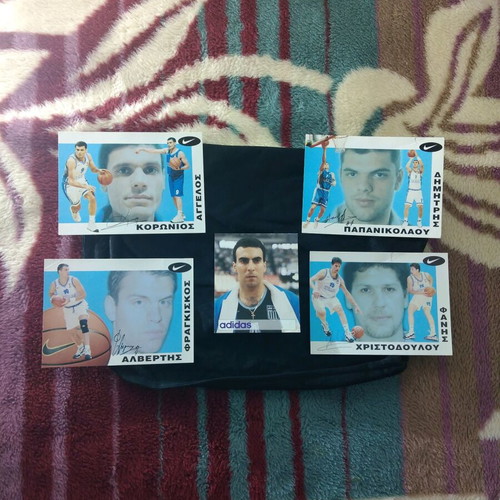Nike postcard and Adidas card with autographs like new, 90s