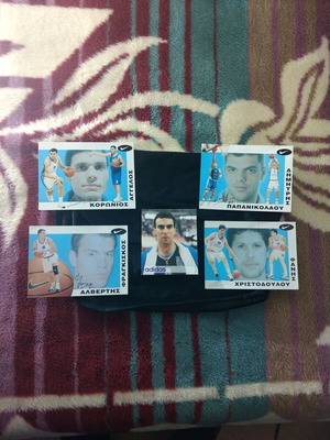 Nike postcard and Adidas card with autographs like new, 90s