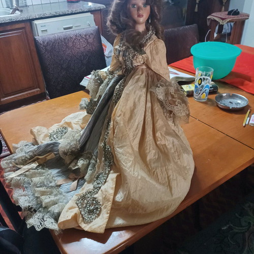 Vintage porcelain doll used