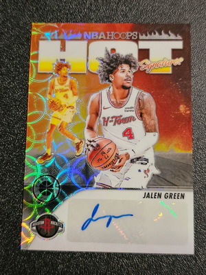 Κάρτα 2023-24 Panini NBA Hoops Jalen Green Hot Signatures Houston Rockets καινούργιο