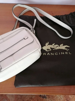 Francinel leather crossbody bag like new, beige