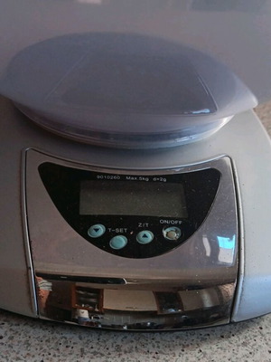 Ψηφιακή ζυγαριά κουζίνας 5kg σε ασημί με διαφανές μπολ