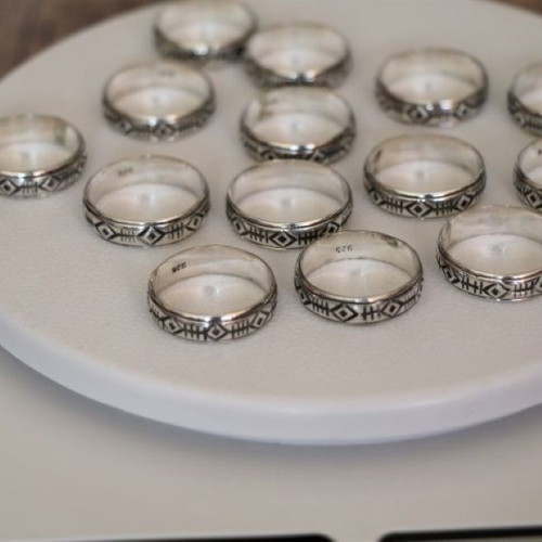 Sterling silver 925 handmade rings, pack of 14