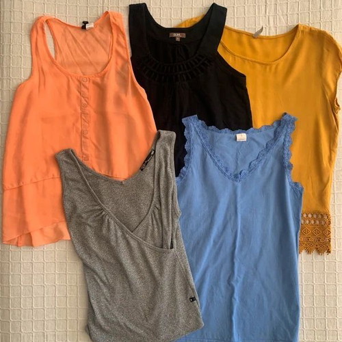 Summer tank tops pack of 5 used, multicolor, size S