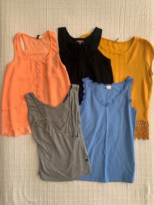 Summer tank tops pack of 5 used, multicolor, size S