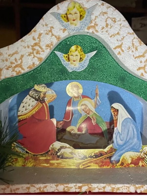 Vintage nativity scene Greek made from the 70s, new